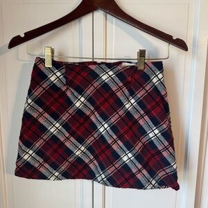 Altar'd State Tartan Mini Skirt - Burgundy and Navy